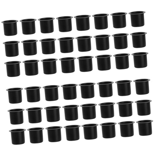 Garneck 48 Pcs Candle Holder Candle Cup Metal Trim Terrarium Glass Containers Metal Container Tealight Votive Cups Candle Drip Cup Metal Tea Light Case DIY Tealight Candle Cup Metal Cups