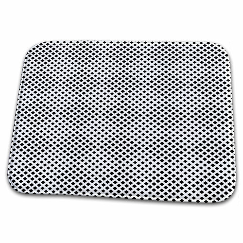 3dRose Seamless Black and White Diagonal Rounded Square... - Bathroom Bath Rug Mats (rug-373324-1)