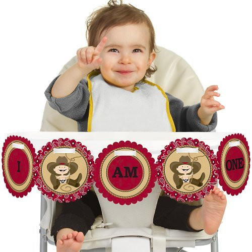 Big Dot of Happiness Little Cowboy - Western 1st Birthday - I Am One - First Birthday High Chair Banner Big Dot of Happiness Little Cowboy - Western 1st Birthday - I Am One - First Birthday High Chair Banner