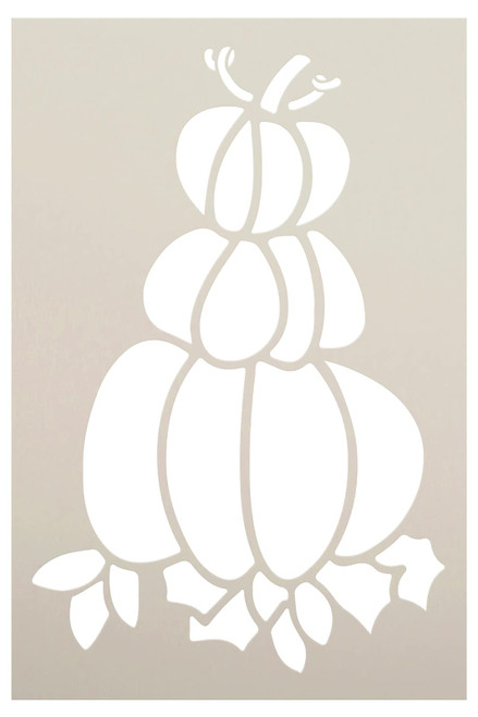 Pumpkin Stack Stencil by StudioR12 | Craft DIY Autumn Garden Porch Home Decor | Paint Fall Farmhouse Wood Sign | Reusable Mylar Template | Select Size (16 inches x 24 inches)