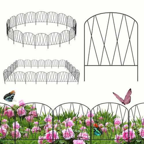 24 Packs Decorative Garden Fence 24.8ft (L) x 15.9in (H) No Dig Garden Fencing Panels Small Rustproof Garden Animal Barrier Fence Border for Yard Patio Flower Beds Landscape Outdoor 24 Packs Decorative Garden Fence 24.8ft (L) x 15.9in (H) No Dig Garden Fencing Panels Small Rustproof Garden Animal Barrier Fence Border for Yard Patio Flower Beds Landscape Outdoor