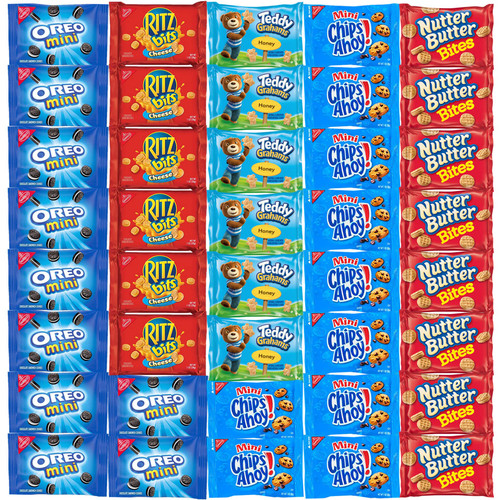 Oreo, Chips Ahoy, Ritz, Nutter Butter, Teddy Grahams Variety Pack - Nabisco Cookies Assortment Bulk (40 Count)
