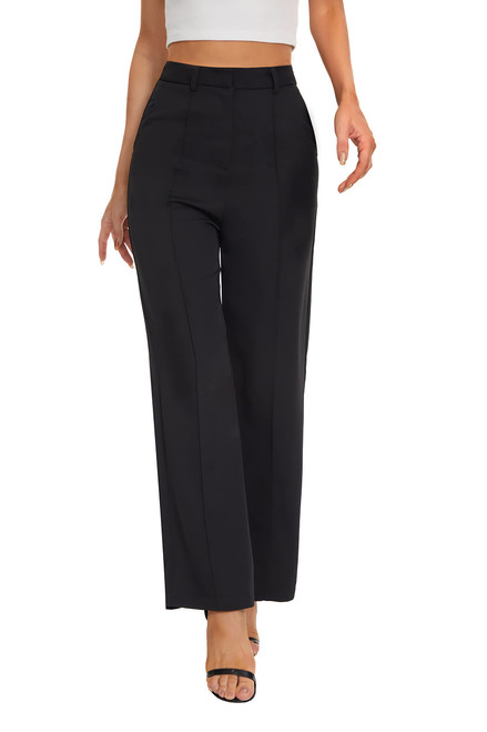 FUNYYZO High Waisted Work Pants for Women Business Casual Office Dress Pants Trousers with Pockets