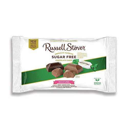 Russell Stover Sugar Free Assorted Chocolate Candy Miniatures Laydown Bag, 9 Ounce