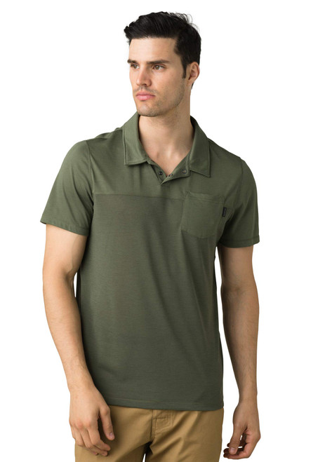 prAna Men's Milo Polo, Rye Green, X-Small