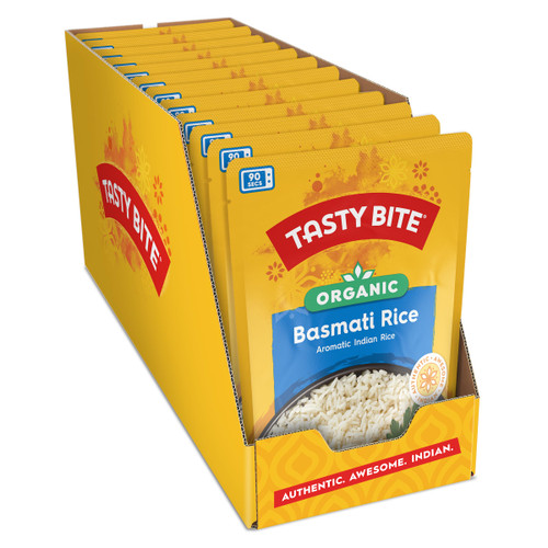 Tasty Bite Organic Basmati Rice, 8.8 Ounce, Pack of 12, Ready to Eat, Microwavable, Vegan, Gluten-Free