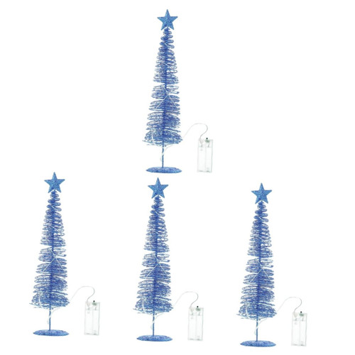 BESTOYARD 4 pcs Glowing Christmas Tree Desk top Decor Office Desk Decor adornos para mesa de Metal Ornament Tree Christmas Table Centerpiece Mini Pencil Tree Decorations Wrought Iron