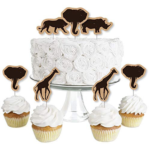 Wild Safari - Dessert Cupcake Toppers - African Jungle Adventure Birthday Party or Baby Shower Clear Treat Picks - Set of 24 Wild Safari - Dessert Cupcake Toppers - African Jungle Adventure Birthday Party or Baby Shower Clear Treat Picks - Set of 24
