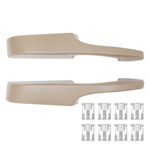 Interior Pull Door Handle, Compatible with 2003-2019 Chevy Express, GMC Savana 1500 2500 3500, Complete Armrest (Neutral Beige) , Front Left Driver & Right Passenger Side | Replace# 25750064,10388389