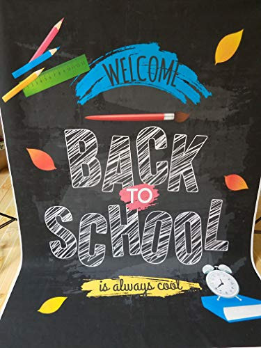 5ftx7ft Welcome Back to School Photography Backdrop Background Blackboard Studio Backdrops Props for Photo Booth Children Student School Party Decoration