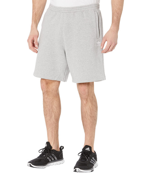 adidas Originals Men's Trefoil Essentials Shorts, Medium Grey Heather, Large