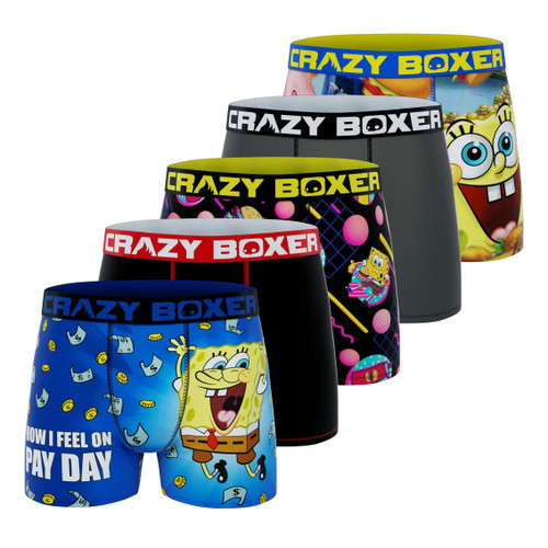 CRAZYBOXER SpongeBob Burger Men's Boxer Briefs (Pack 5)