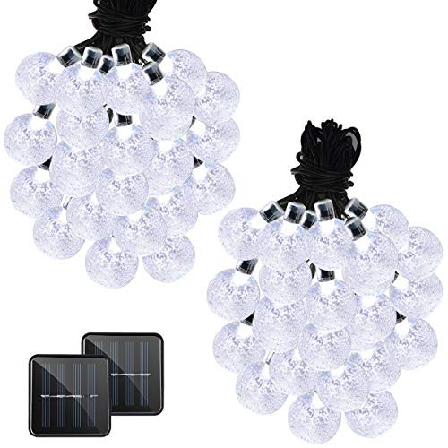 VMANOO Christmas Solar Powered Globe Lights,30 LED (19.7ft) Globe Ball Fairy String Light for Outdoor, Xmas Tree, Garden, Patio, Home, Lawn, Holiday, Wedding Decor, Party 2 Pack (White) VMANOO Christmas Solar Powered Globe Lights,30 LED (19.7ft) Globe Ball Fairy String Light for Outdoor, Xmas Tree, Garden, Patio, Home, Lawn, Holiday, Wedding Decor, Party 2 Pack (White)