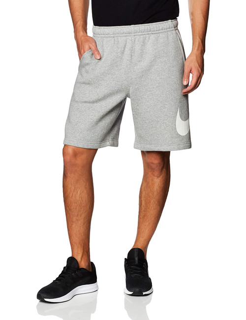 Nike Men's Sportswear Club Short Basketball Graphic, Dark Grey Heather/White/White, Small