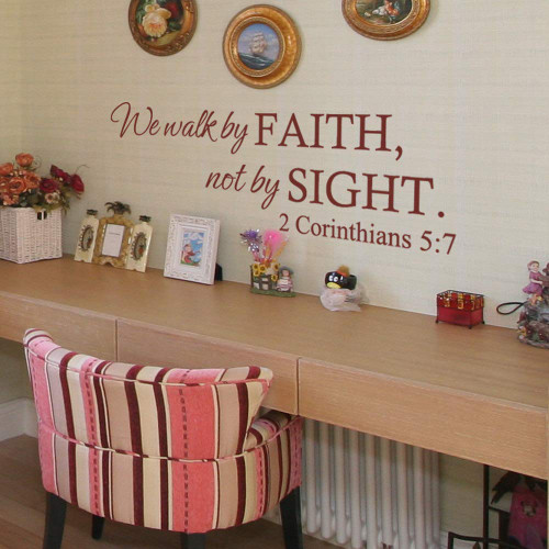 Amazing Vinyl We Walk by Faith not by Sight 2 Corinthians 5:7 Wall Decal Bible Verse Scripture Decoration Christian Wall Decal- MM03 Amazing Vinyl We Walk by Faith not by Sight 2 Corinthians 5:7 Wall Decal Bible Verse Scripture Decoration Christian Wall Decal- MM03