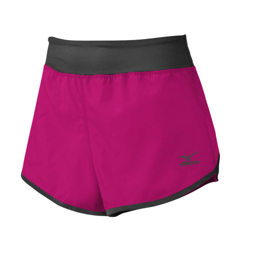 Mizuno Elite 9 Cover Up Shorts, Shocking Pink/Charcoal, XX-Small