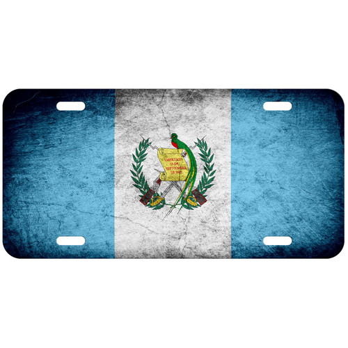 ExpressItBest High Grade Aluminum License Plate - Flag of Guatemala (Guatemalan) - Rustic