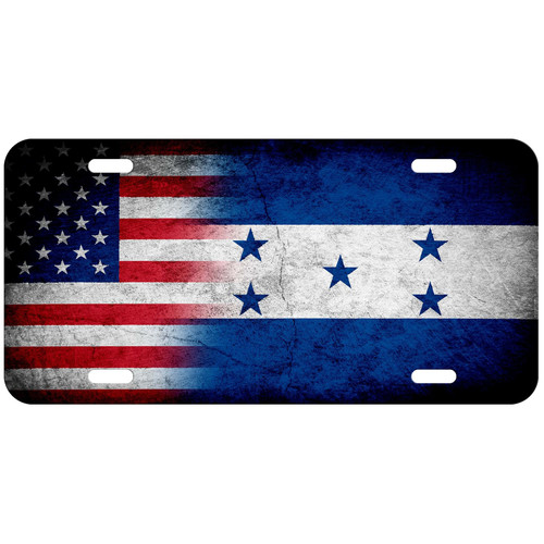 ExpressItBest Aluminum License Plate - Flag of Honduras (Honduran) - Rustic/USA ExpressItBest Aluminum License Plate - Flag of Honduras (Honduran) - Rustic/USA