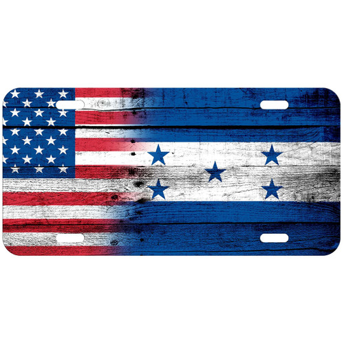ExpressItBest Aluminum License Plate - Flag of Honduras (Honduran) - Wood/USA ExpressItBest Aluminum License Plate - Flag of Honduras (Honduran) - Wood/USA