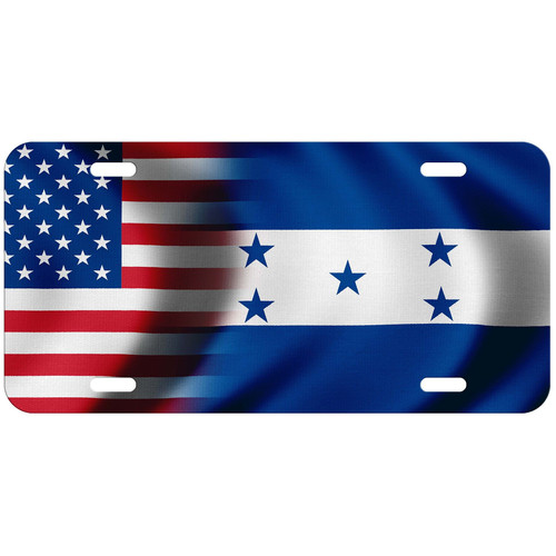 ExpressItBest Aluminum License Plate - Flag of Honduras (Honduran) - Waves/USA ExpressItBest Aluminum License Plate - Flag of Honduras (Honduran) - Waves/USA