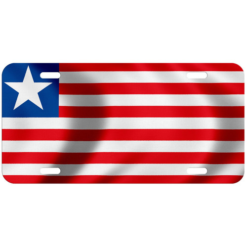 Aluminum License Plate - Flag of Liberia (Liberian) - Waves