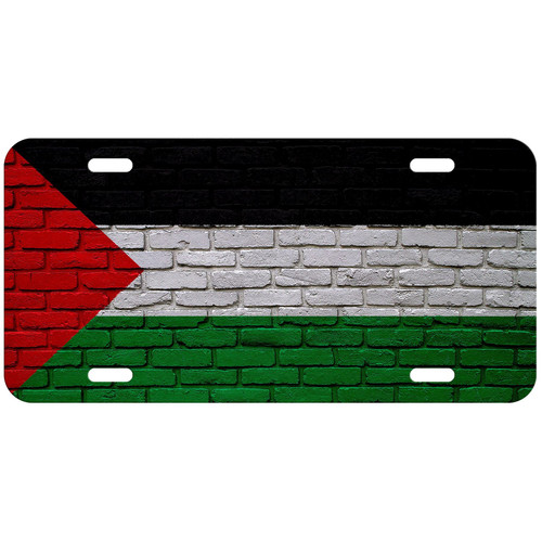 Aluminum License Plate - Flag of Palestine (Palestinian) - Bricks Aluminum License Plate - Flag of Palestine (Palestinian) - Bricks