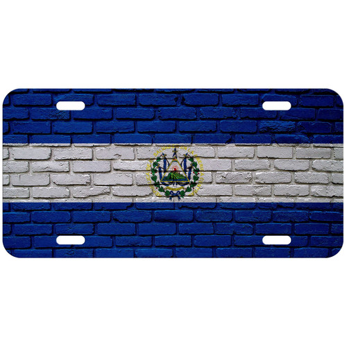 ExpressItBest Aluminum License Plate - Flag of El Salvador (Salvadorian) - Bricks ExpressItBest Aluminum License Plate - Flag of El Salvador (Salvadorian) - Bricks