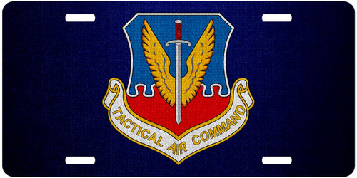 Premium Aluminum License Plate - U.S. Air Force Tactical Air Command (TAC), Emblem Premium Aluminum License Plate - U.S. Air Force Tactical Air Command (TAC), Emblem