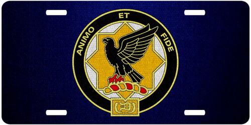 Premium Aluminum License Plate - U.S. Army 1st Cavalry Regiment, Dist Unit