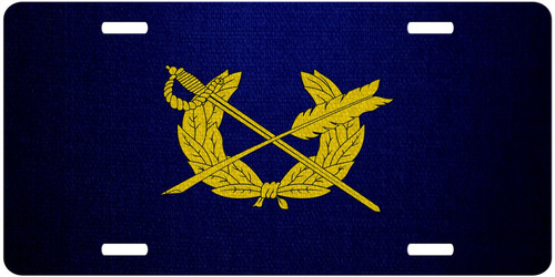 Premium Aluminum License Plate - U.S. Army Judge Advocate General (JAG), Branch Insignia
