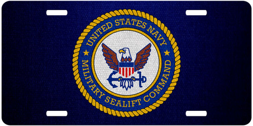 Premium Aluminum License Plate - U.S. Military Sealift Command (MSC), Emblem Premium Aluminum License Plate - U.S. Military Sealift Command (MSC), Emblem