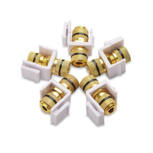 Cable Matters (5-Pack) Banana Jack Binding Post Keystone Jack Inserts with Black Ring