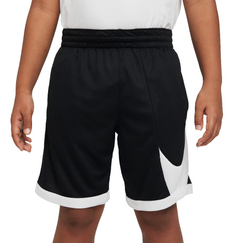 Nike Boy's Dri-FIT HBR Basketball Shorts (Little Kids/Big Kids) Black/White/White/White LG (14-16 Big Kid)