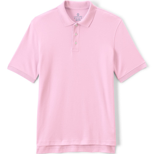 Lands' End Uniform Kids Short Sleeve Interlock Polo Ice Pink Mens Regular XX-Large