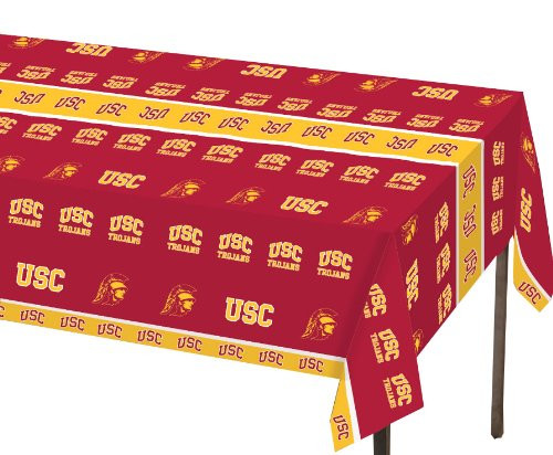 Creative Converting 330558 54" x 108" USC Trojans Plastic Banquet Table Cover, Multicolor Creative Converting 330558 54" x 108" USC Trojans Plastic Banquet Table Cover, Multicolor