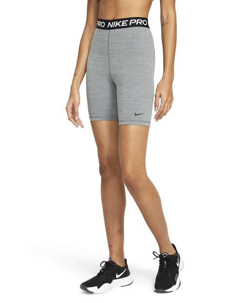 Nike Pro 365 Women's High-Rise 7" Shorts (Smoke Grey/Heather/Black/Black, SM 7)