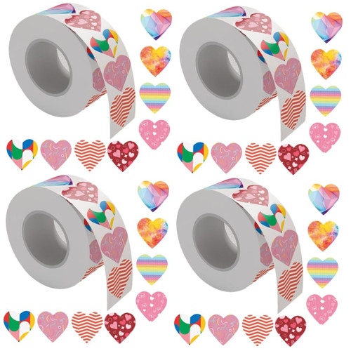 MAGICLULU 4 Rolls Love Stickers Sticker Labels Gift tag Heart Envelope Heart Stickers for Seal Labels Sticker Valentine's Day Stickers Heart-Shaped Label Sticker Gift Bag Decorate