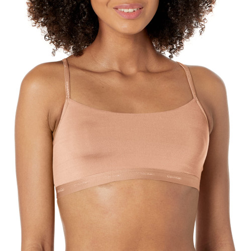 Calvin Klein Women's Form to Body Unlined Bralette, Cedar, Large