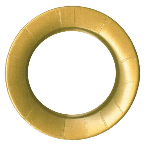 Caspari Linen Border Paper Dinner Plates in Gold - 16 Count