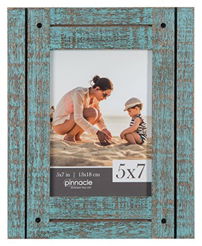 Pinnacle Frames and Accents 5X7 Rustic Turquoise, Blue