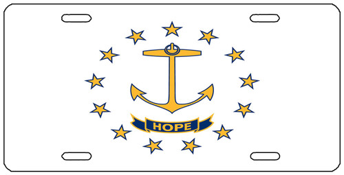 Rhode Island State Flag License Plate Novelty Auto Car Tag Vanity Gift RI