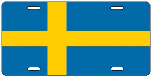 Swedish Flag License Plate Novelty Auto Car Tag Vanity Gift Sweden