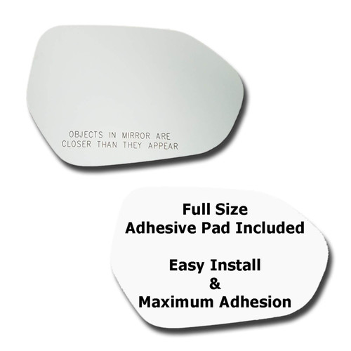 Mirror Glass + Full Size Adhesive Pad for 18-22 Toyota Camry, 19-23 Corolla, 16-20 Prius Passenger Side Replacement (2016 2017 2018 2019 2020 2021 2022 16 17 18 19 20 21 22 23)