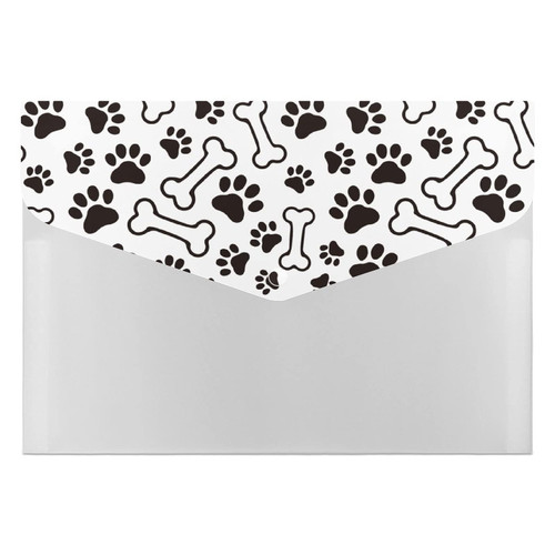 Dog Paw Print Expanding File Folder Pocket Expandable Filing Folders Accordion Document Organizer Printed