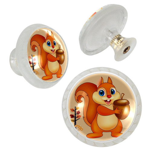 TBOUOBT 4 Pack Cabinet Knobs Dresser Knobs Drawer Knobs Kitchen Cabinet Knobs, Knobs for Cabinets and Drawers, Cartoon Animal Pine Cone