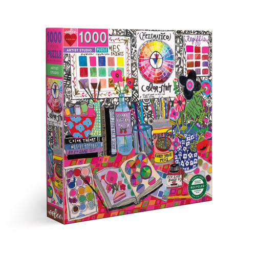 eeBoo: Piece and Love Artist Studio 1000 Piece Square Jigsaw Puzzle, Sturdy Puzzle Pieces, A Cooperative Activity with Friends and Family eeBoo: Piece and Love Artist Studio 1000 Piece Square Jigsaw Puzzle, Sturdy Puzzle Pieces, A Cooperative Activity with Friends and Family