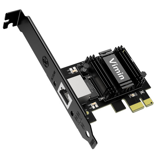 VIMIN 2.5G Base-T PCIe Network Card with Realtek RTL8125B - Transform PCIe Slot into 2.5G Ethernet Port, 2500/1000/100Mbps PCI Express Gigabit Ethernet Card Supports Windows 11/10/8.1/8/7 & Linux OS