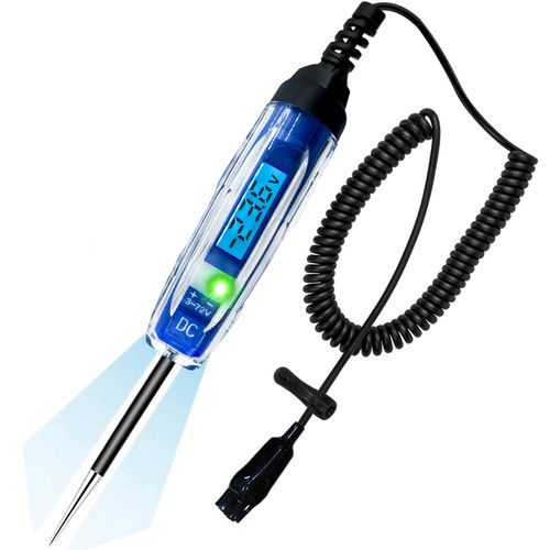 ATOBLIN Test Light Automotive, 3-72V DC LCD Digital Circuit Tester with Illumination, Heavy Duty Light Tester with Voltmeter, Auto Voltage Tester Electric Probe Test Pen for Fuse, Battery, Polarity
