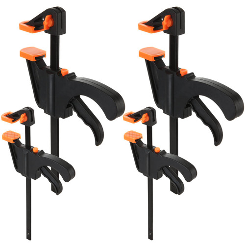 6 Inch and 4 Inch Bar Clamps for Woodworking, 4 Pack Quick Grip Clamps Trigger Clamp One Handed Ratchet Clamp, Mini Small Bar Clamp for Craft, Wood Clamps for Gluing