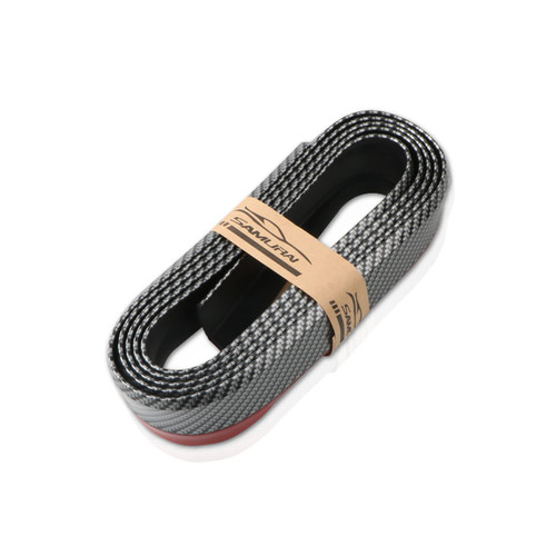 neynavy 1 PC Universal Front Bumper Lip, 2.5m/8.2ft Car Front Bumper Lip Splitter Spoiler Rubber Side Skirt Protector Body Trim (Carbon Fiber Black)